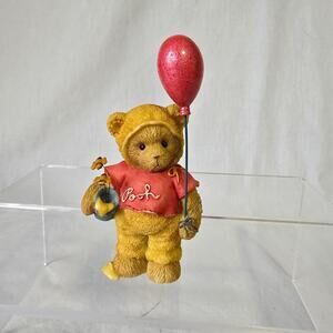 2006 Cherished Teddies Winnie the Pooh Red Balloon Figurine 3.5" Vtg